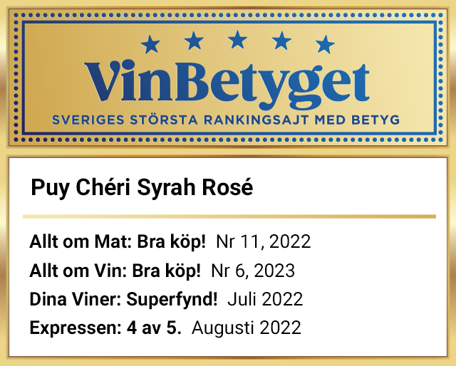 Vin betyg: Puy Chéri Rosé: Box (art nr 2209)