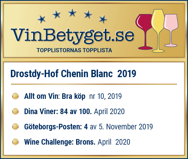 Vin betyg: Drostdy-Hof Chenin Blanc, boxvin 3000 ml  (art nr 2069)