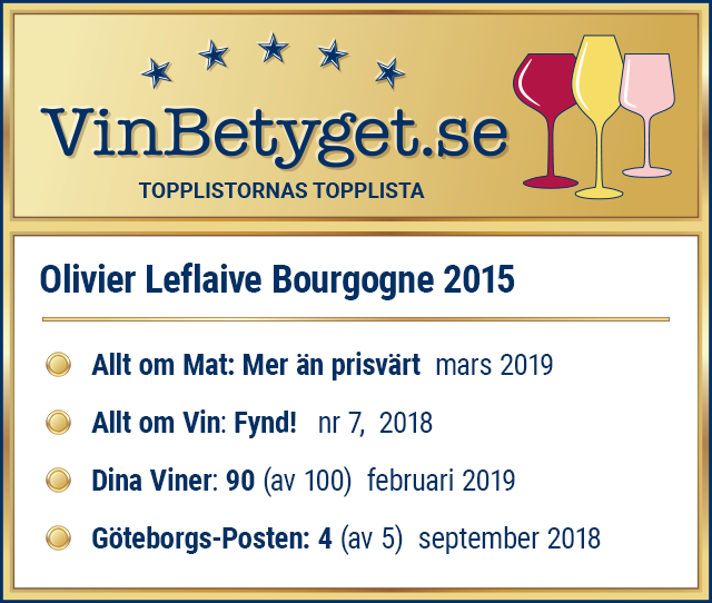 Vin betyg: Olivier Leflaive Bourgogne Cuvée Margo  (art nr 5447)