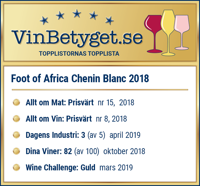 Vin betyg: Foot of Africa Chenin Blanc  (art nr 27003)