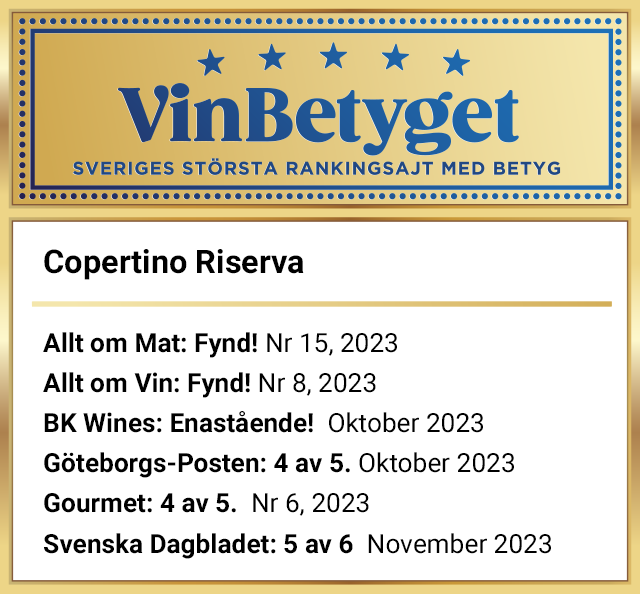 Vin betyg: Copertino Riserva  (art nr 2077)