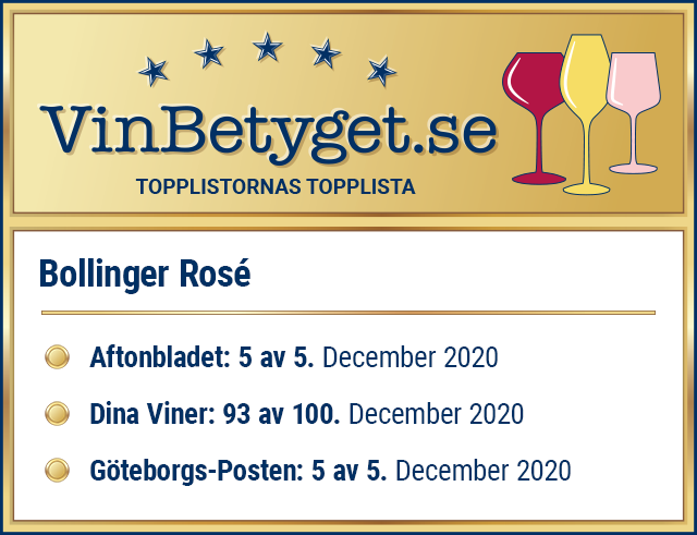 Vin betyg: Bollinger Rosé (art nr 5577)