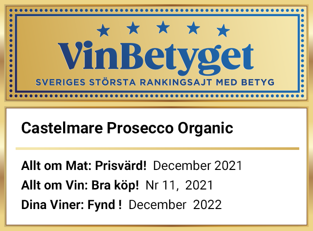Vin betyg: Castelmare Prosecco Organic Extra Dry (art nr 79780)