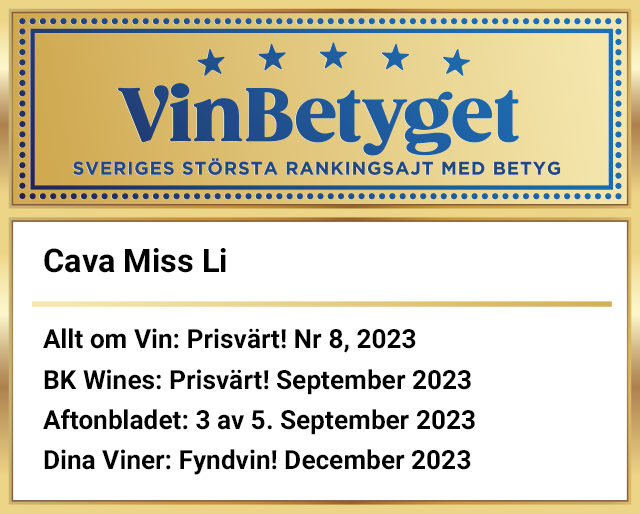 Vin betyg: Cava Miss Li (art nr 56029)