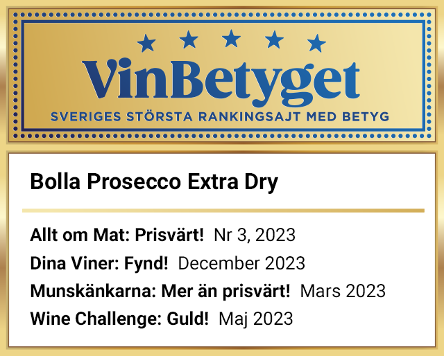 Vin betyg: Bolla Prosecco Extra Dry (art nr 75189)