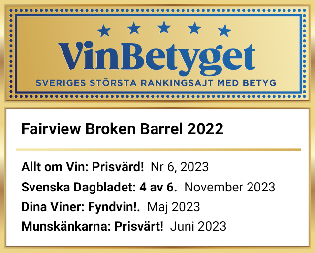 Vin betyg: Fairview Broken Barrel Petite Sirah (art nr 1138)