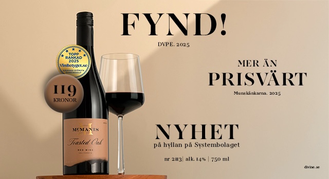 Rött vin till hamburgare: McManis Toasted Oak 119 kr. Vinbetyget