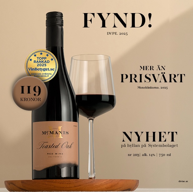 Vinet till hamburgare: McManis Toasted Oak 119 kr Vinbetyget