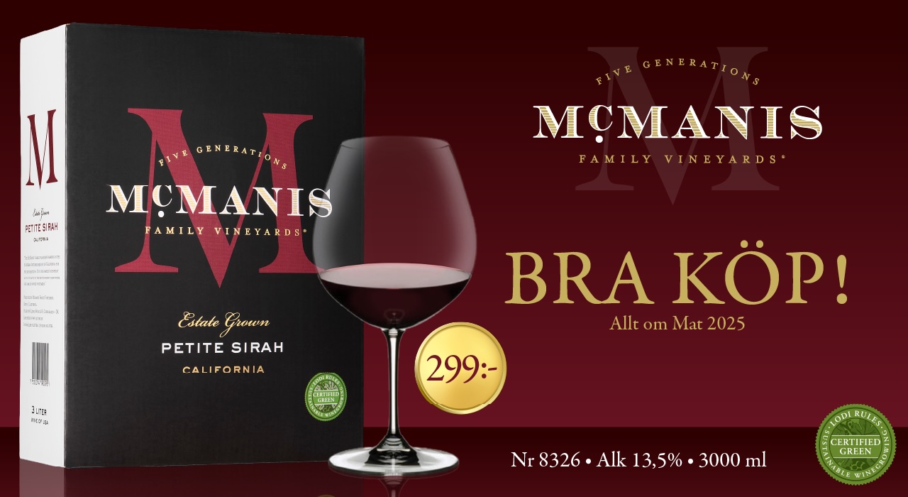 Bra rödvin i box - McManis 229 kr 