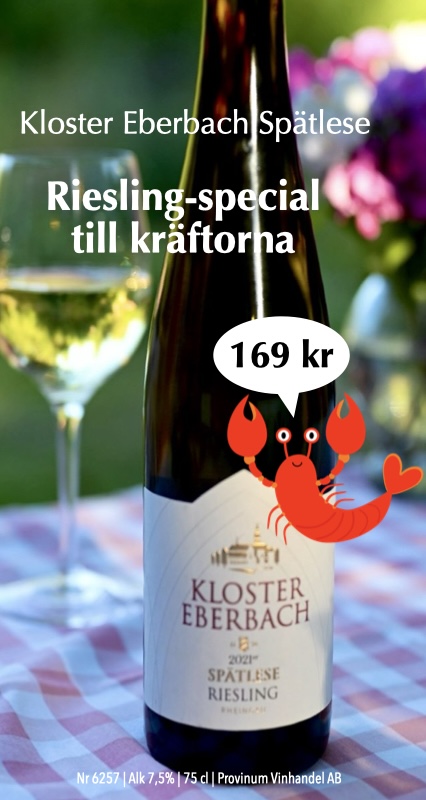 Vin till kräftor: Riesling från Kloster Eberbach 169 kr 