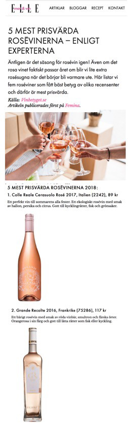 Vintips för Elle mat & vin: Roséviner