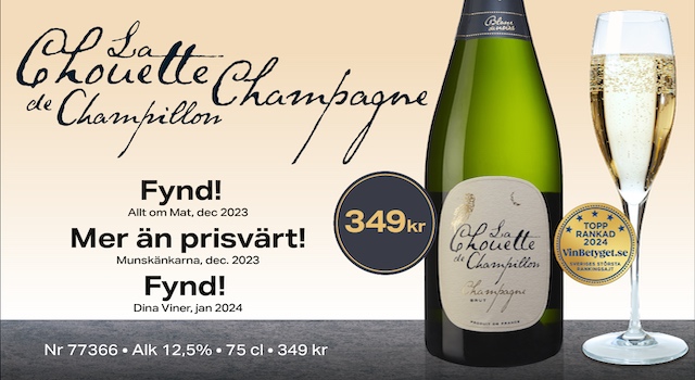 Champagne med bra pris: La Chouette 349 kr  