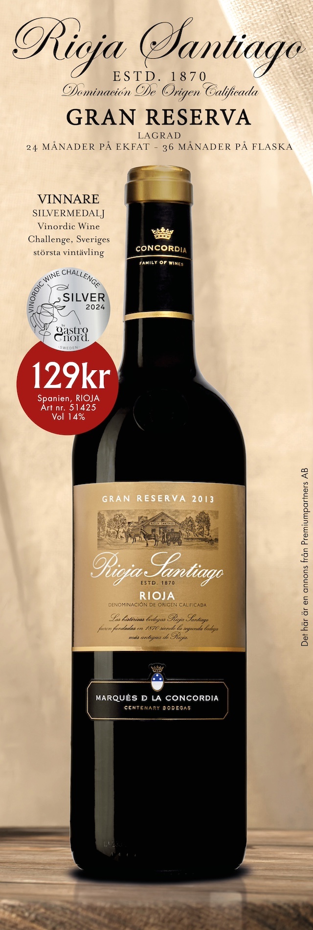 Rioja med bra pris 129 kr 