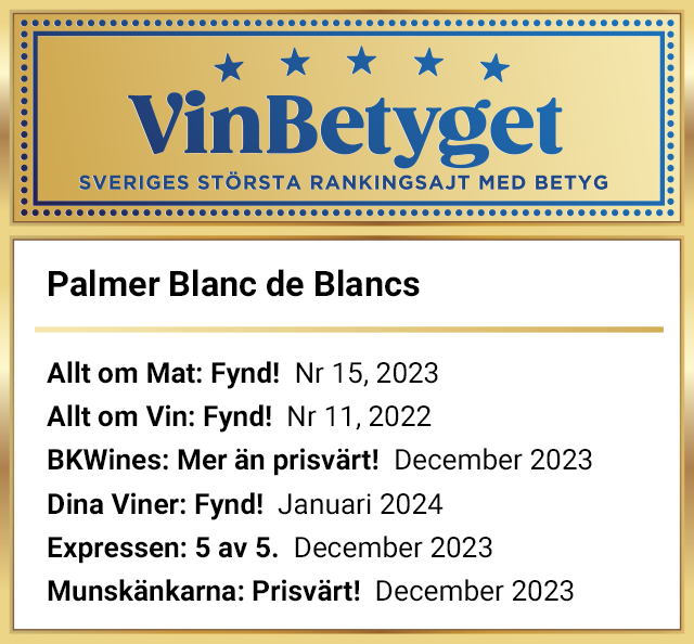 Vin betyg: Palmer Blanc de Blancs (art nr 7553)