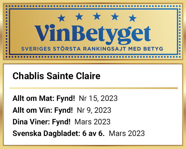 Vin betyg: Brocard Chablis Sainte Claire  (art nr 5565)