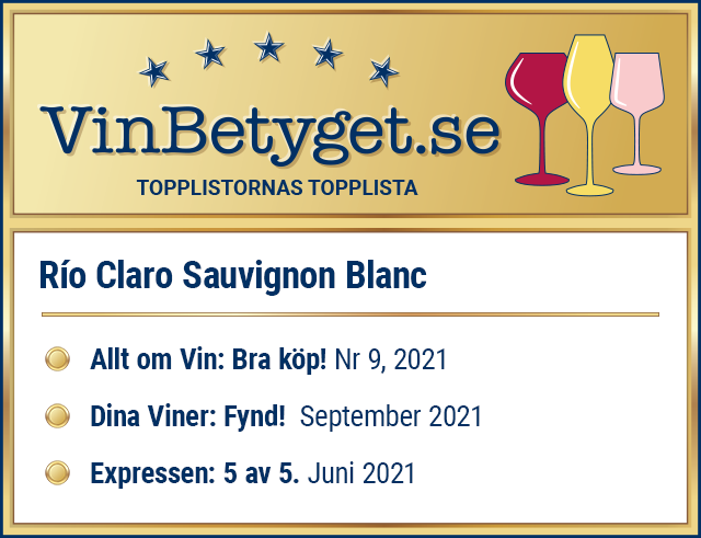 Vin betyg:  Río Claro Sauvignon Blanc (art nr 6851)