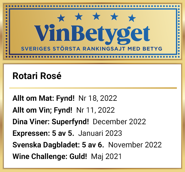 Vin betyg: Rotari Rosé (art nr 7701)