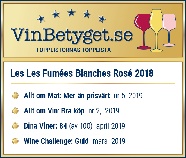 Vin betyg: Les Fumées Blanches Rosé: Box (art nr 22138)