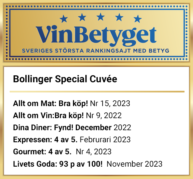 Vin betyg: Bollinger Special Cuvée Brut (art nr 7418)