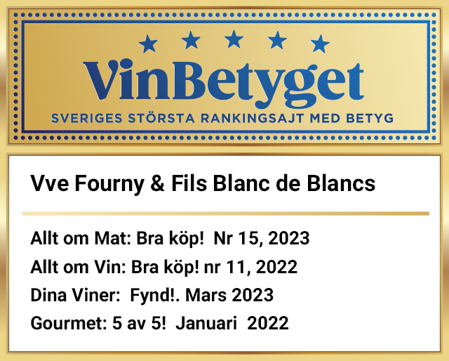 Vin betyg: Vve Fourny & Fils Blanc de Blancs Premier Cru (art nr 2739)