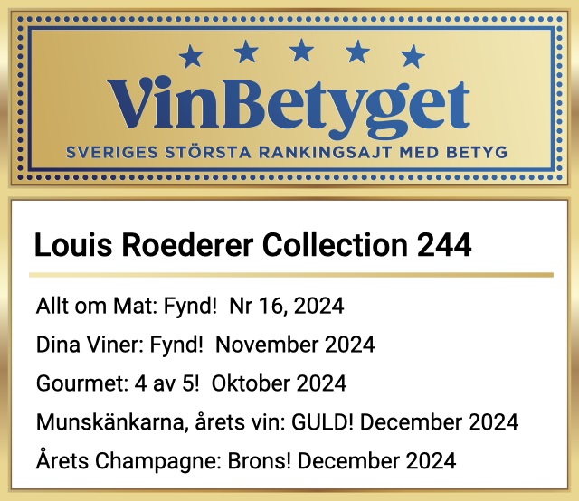 Vin betyg: Louis Roederer Collection 244 (art nr 7602)