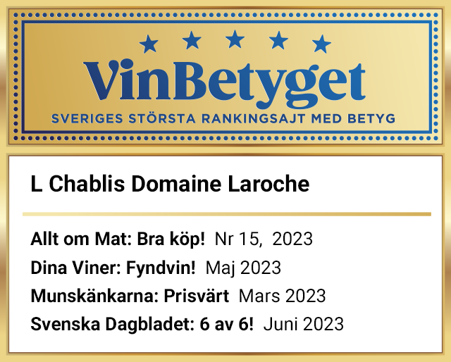 Vin betyg: L Chablis Domaine Laroche 2022 (art nr 79925)
