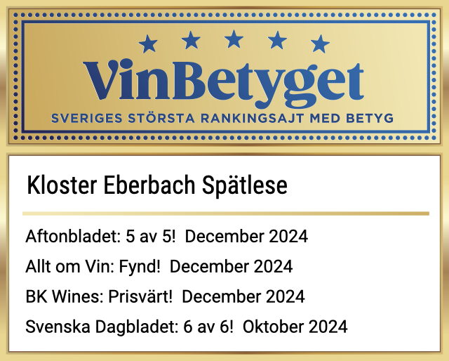 Vin betyg: Kloster Eberbach Riesling Spätlese  (art nr 6257)