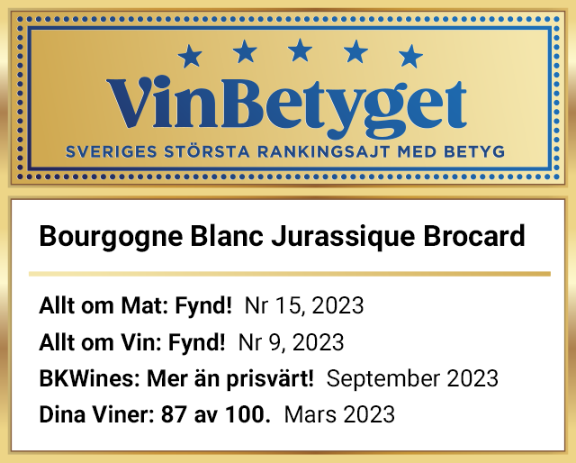 Vin betyg: Bourgogne Blanc Jurassique  Brocard (art nr )