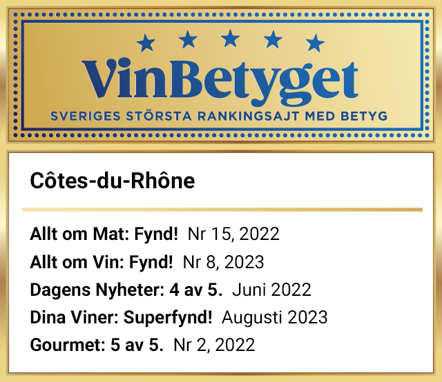 Vin betyg: Côtes-du-Rhône E.Guigal  (art nr 2011)