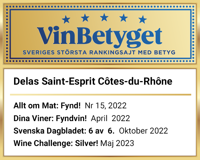 Vin betyg: Delas Saint-Esprit Côtes-du-Rhône  (art nr 71832)