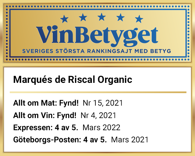 Vin betyg: Marqués de Riscal Organic 2020 (art nr 6001)