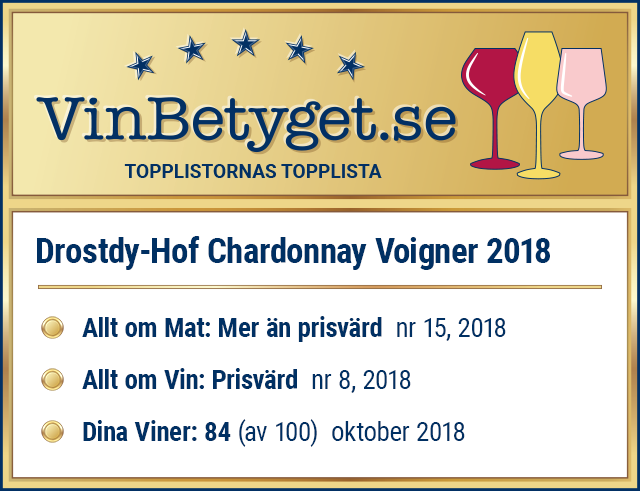 Vin betyg: Drostdy-Hof Chardonnay Viognier, boxvin 3000 ml  (art nr 15558)