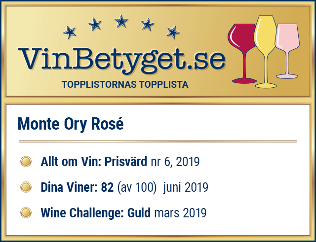 Vin betyg: Monte Ory Rosé  (art nr 2268)