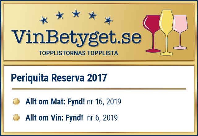 Vin betyg: Periquita Reserva 2017 (art nr 2560)
