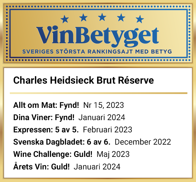 Vin betyg: Charles Heidsieck Brut Réserve (art nr 77522)
