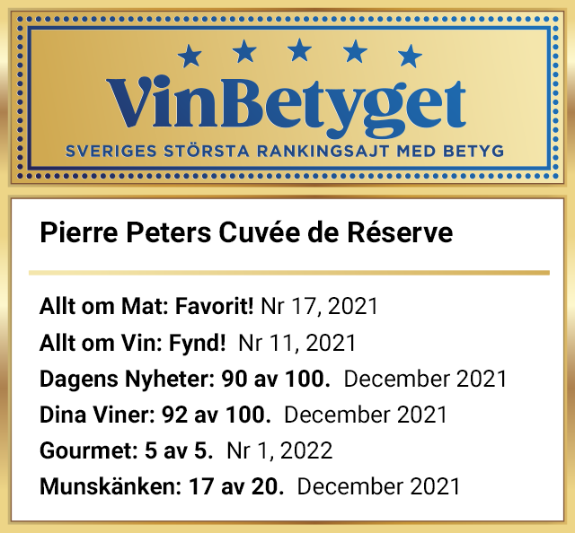 Vin betyg: Pierre Peters Blanc de Blancs Grand Cru (art nr 7350)