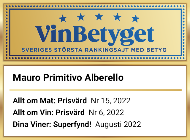 Vin betyg: Mauro Primitivo Alberello  (art nr 32364)