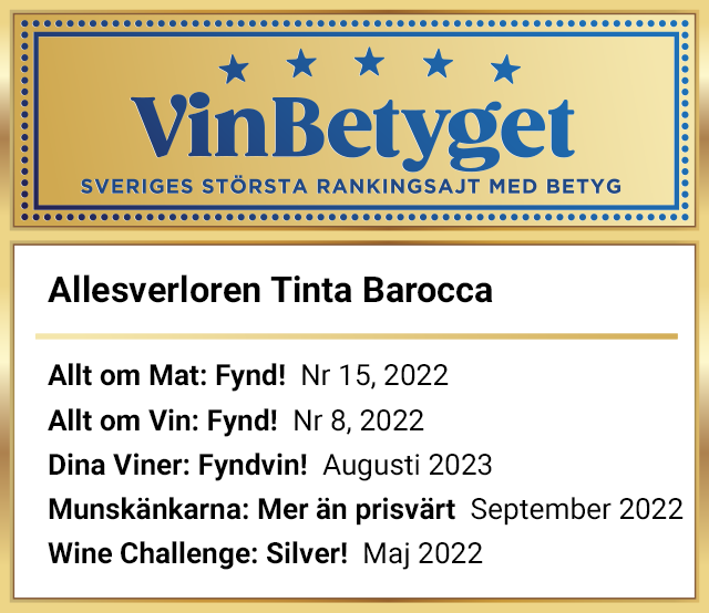 Vin betyg: Allesverloren Tinta Barocca 2018 (art nr 12002)