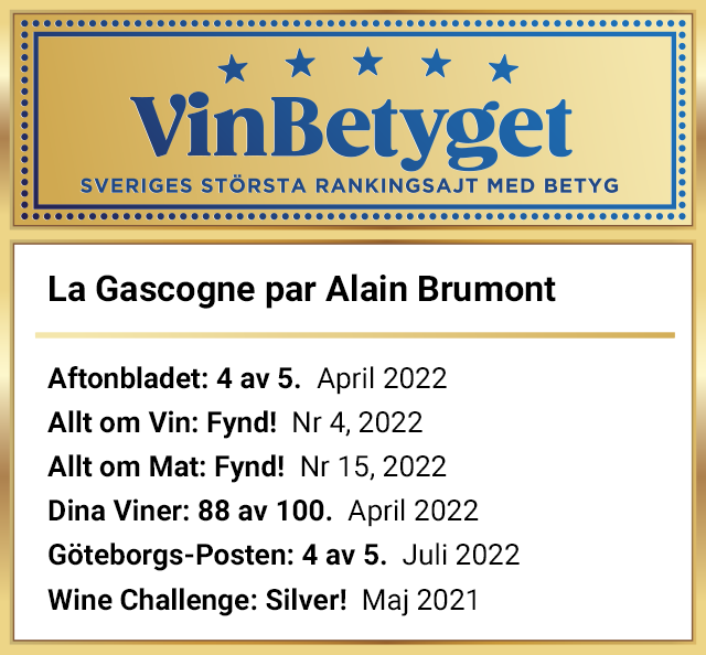 Vin betyg: La Gascogne Gros Manseng-Sauvignon  (art nr 2882)