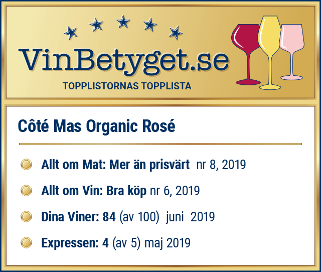 Vin betyg: Côté Mas Organic Rosé (art nr 2282)