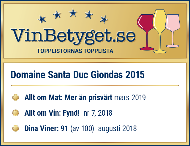 Vin betyg: Domaine Santa Duc Gigondas  (art nr 74048)
