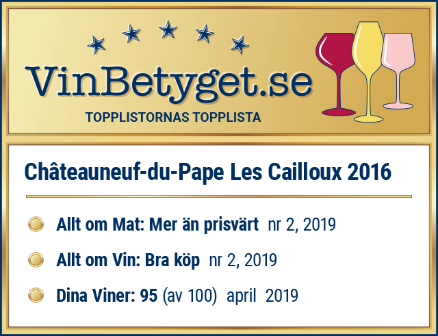 Vin betyg: Châteauneuf-du-Pape Les Cailloux 2015 (art nr 79121)