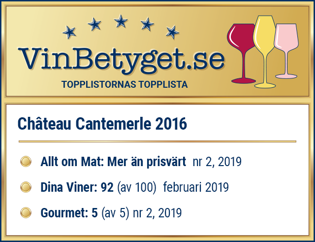 Vin betyg: Château Cantemerle Haut Medoc 2015 (art nr 90618)