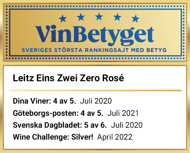 Vin betyg: Leitz Eins Zwei Zero Rosé (art nr 19010)
