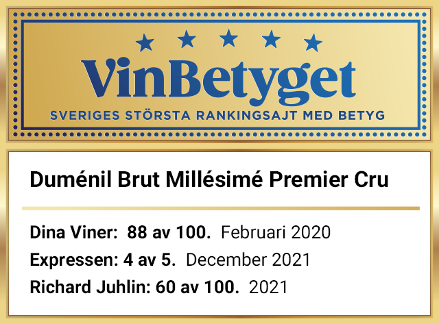 Vin betyg: Duménil Brut Millésimé Premier Cru 2008 (art nr 7522)