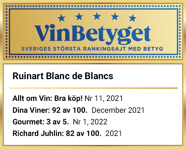 Vin betyg: Ruinart Blanc de Blancs (art nr  88291)