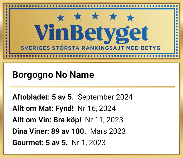 Vin betyg: Borgogno No Name  (art nr 73661)