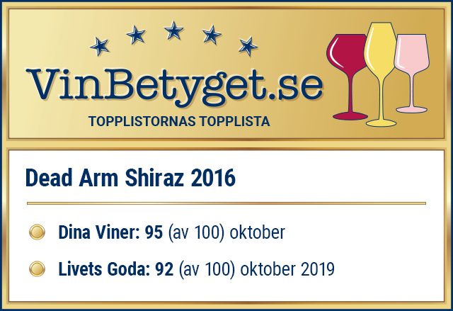 Vin betyg: Dead Arm Shiraz 2016 (art nr 90127)