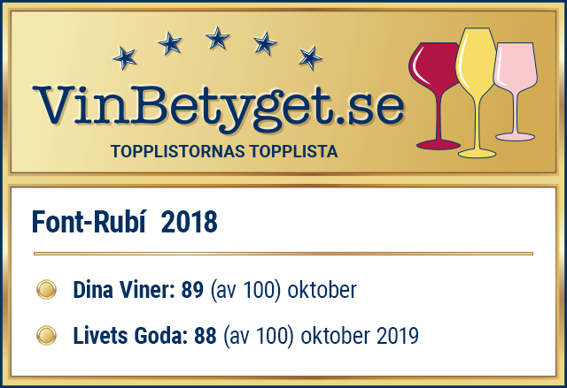 Vin betyg: Font-Rubí 2018 (art nr 90430)