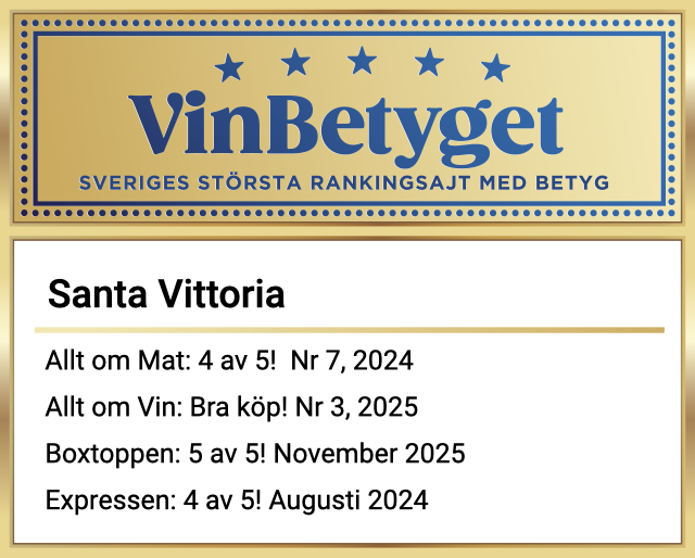 Vin betyg: Santa Vittoria Langhe Rosso (art nr 2008)